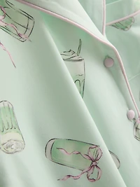 Matcha Boyfriend Shorty Pajamas