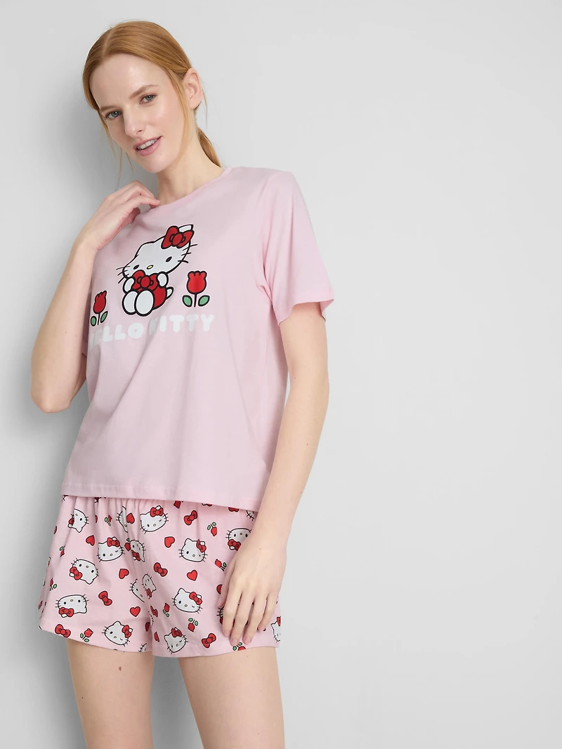 Hello Kitty Cotton Graphic Shorty Pajamas