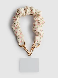 Floral Phone Charm With Metallic Buckles