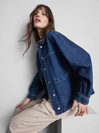 Denim Oversized Boyfriend Jacket