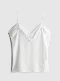 Women's Ivory Lace Trim Cami Top