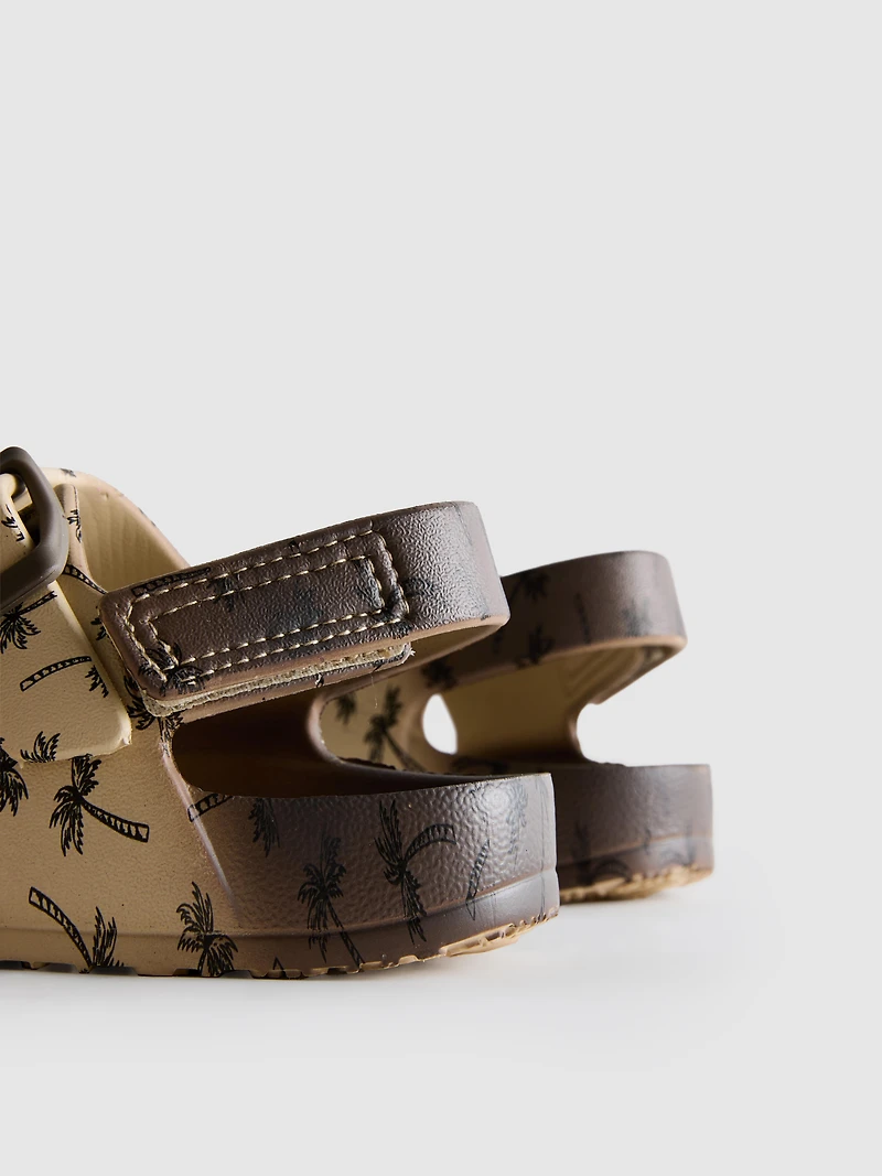 Printed Double-Buckle Strap Sandals