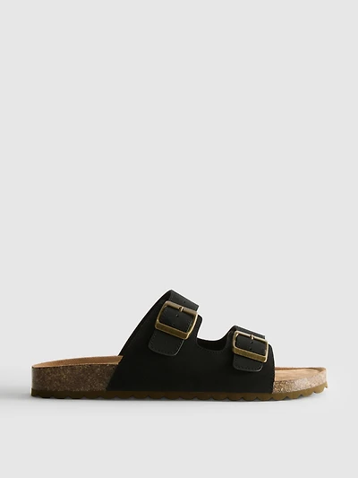 Double Buckle-Strap Mule Sandals