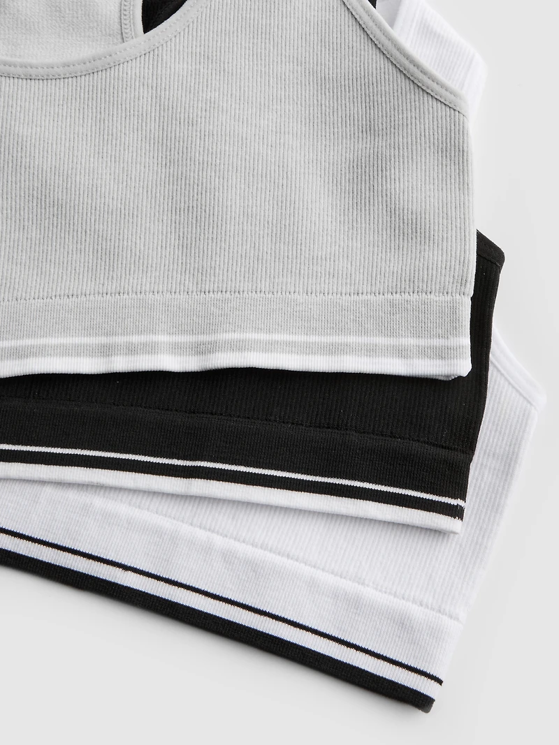 7-15yrs | 3pk Racerback Cropped Tops