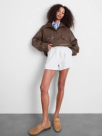 Cotton Denim Jogger Shorts