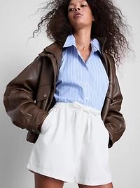 Cotton Denim Jogger Shorts