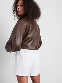 Cotton Denim Jogger Shorts