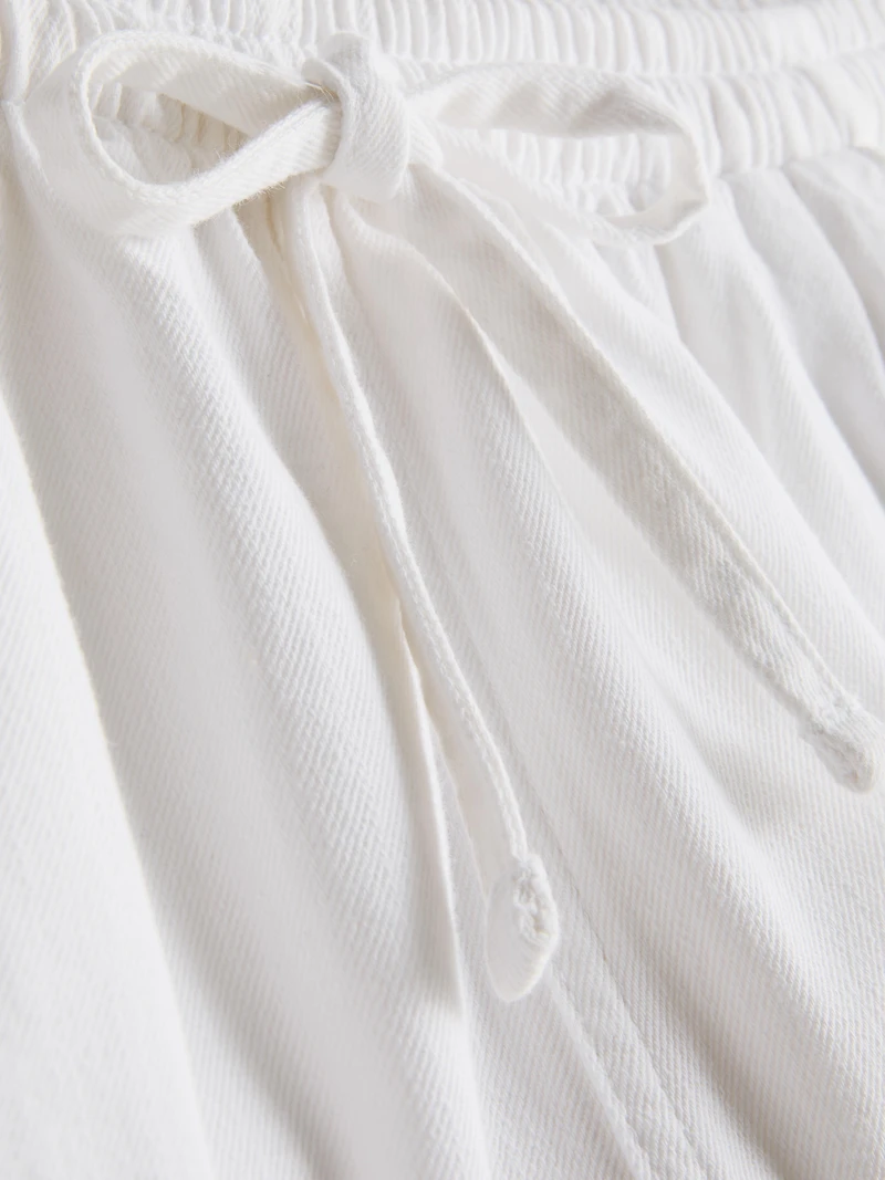 Cotton Denim Jogger Shorts