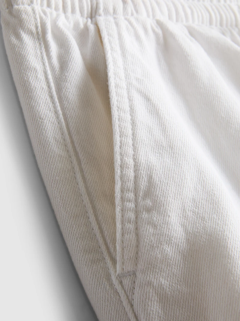 Cotton Denim Jogger Shorts