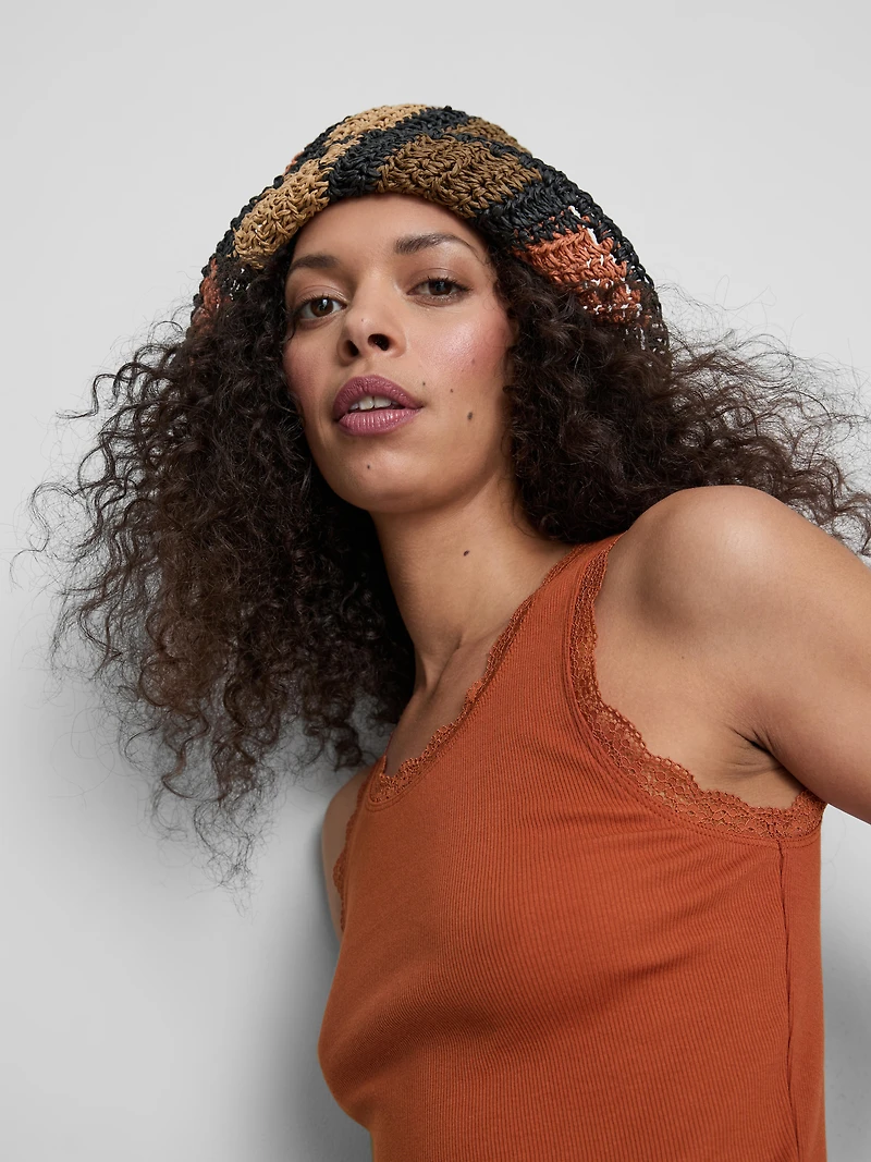 Cotton-Rich Lace-Trim Tank Top
