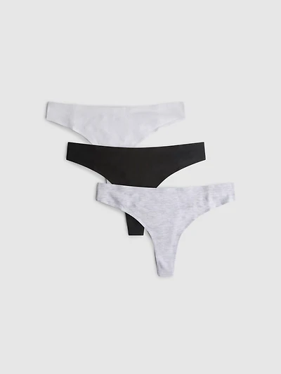 3pk Cotton Rich Invisible Thongs