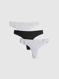 3pk Cotton Rich Invisible Thongs