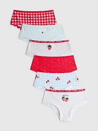 2-15yrs | 6pk Strawberry Graphic Hipster Briefs