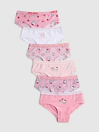 3-15yrs | 6pk Hello Kitty Hipster Briefs