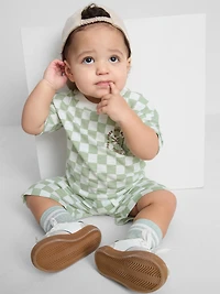 0-36mths | Check Pattern T-Shirt and Shorts Set