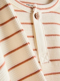 0-36mths | Waffle-Textured Henley Long-Sleeve T-Shirt and Leggings Set