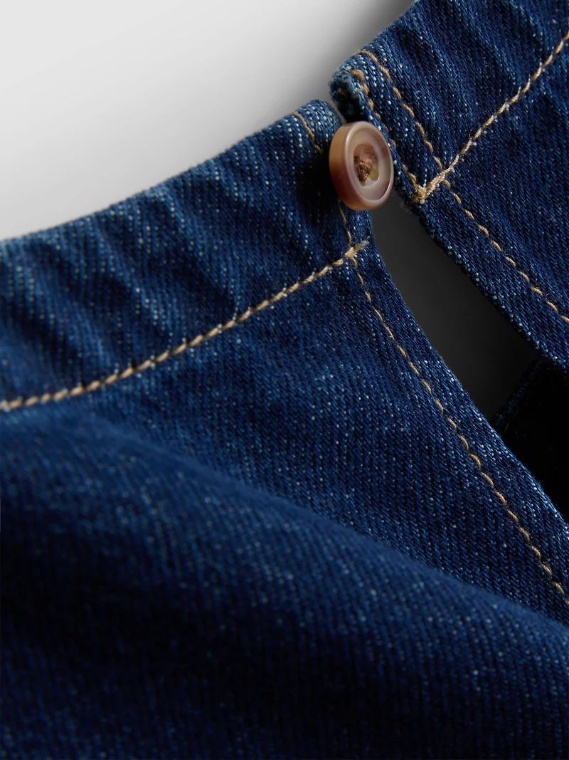 Cropped Denim Shift Top