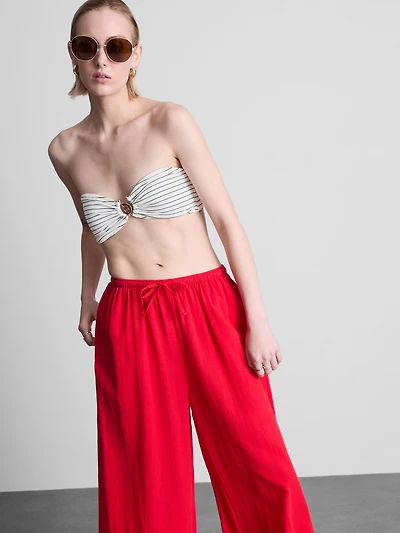 Striped Bandeau Bikini Top