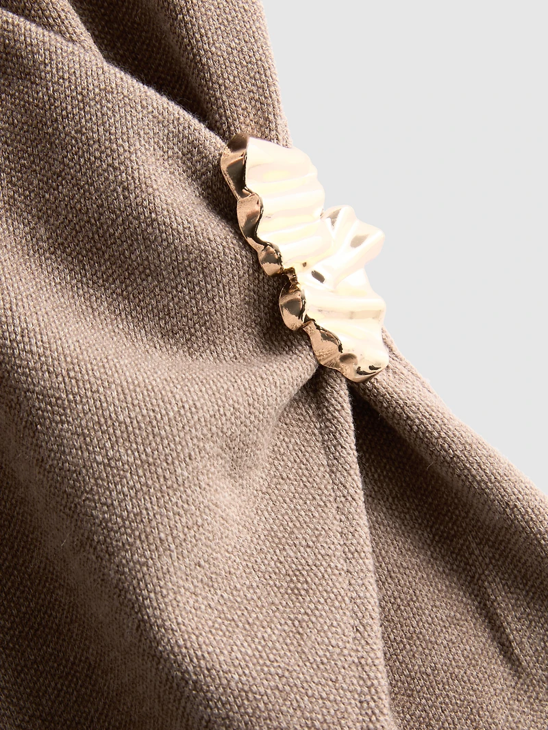 Fitted V-Neck Hardware Top