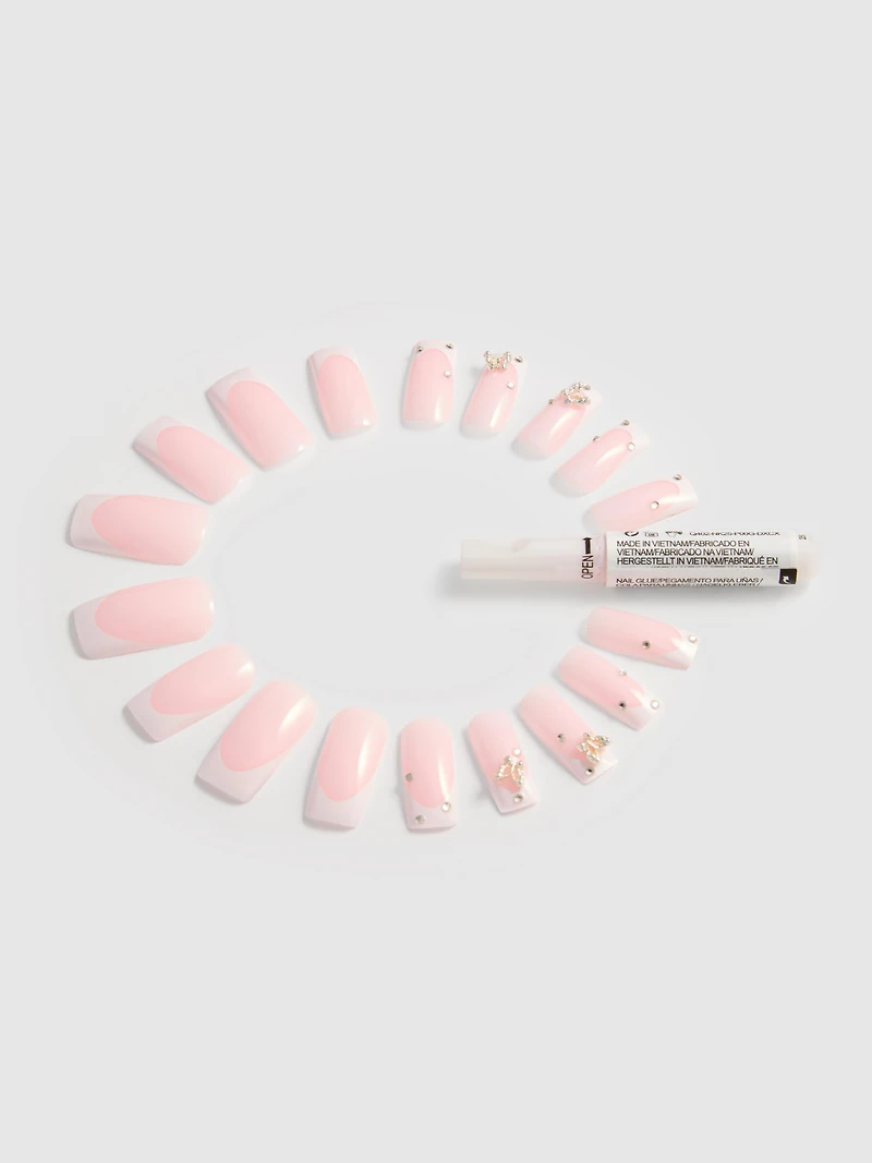 PS... Long French Tip Square False Nails