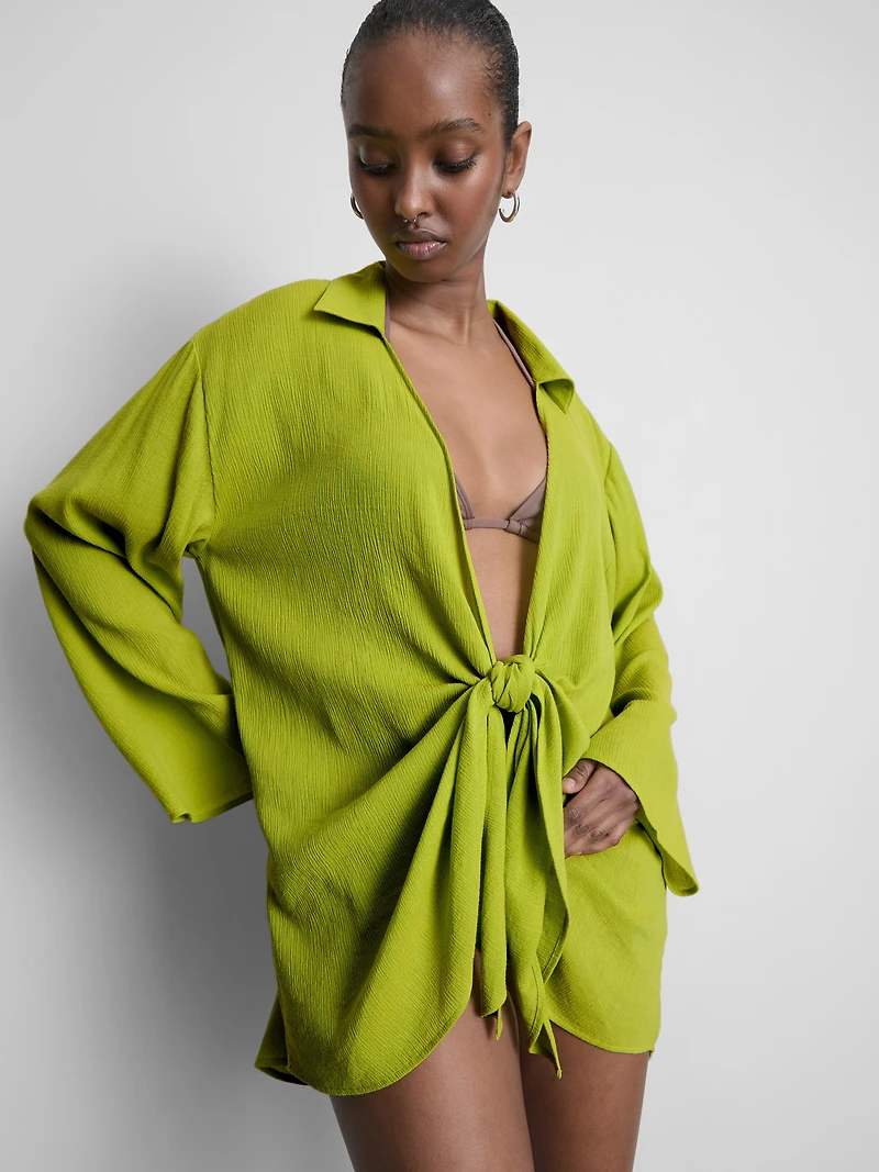 Tie-Front Beach Shirt