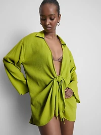 Tie-Front Beach Shirt