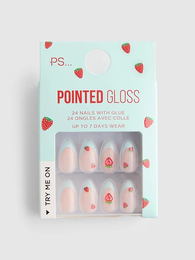 24pk Pointed Gloss False Nails