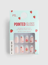 24pk Pointed Gloss False Nails