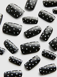 PS... Polka Dot Square Gloss False Nails