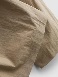 High-Waisted Textured Pleated Pants