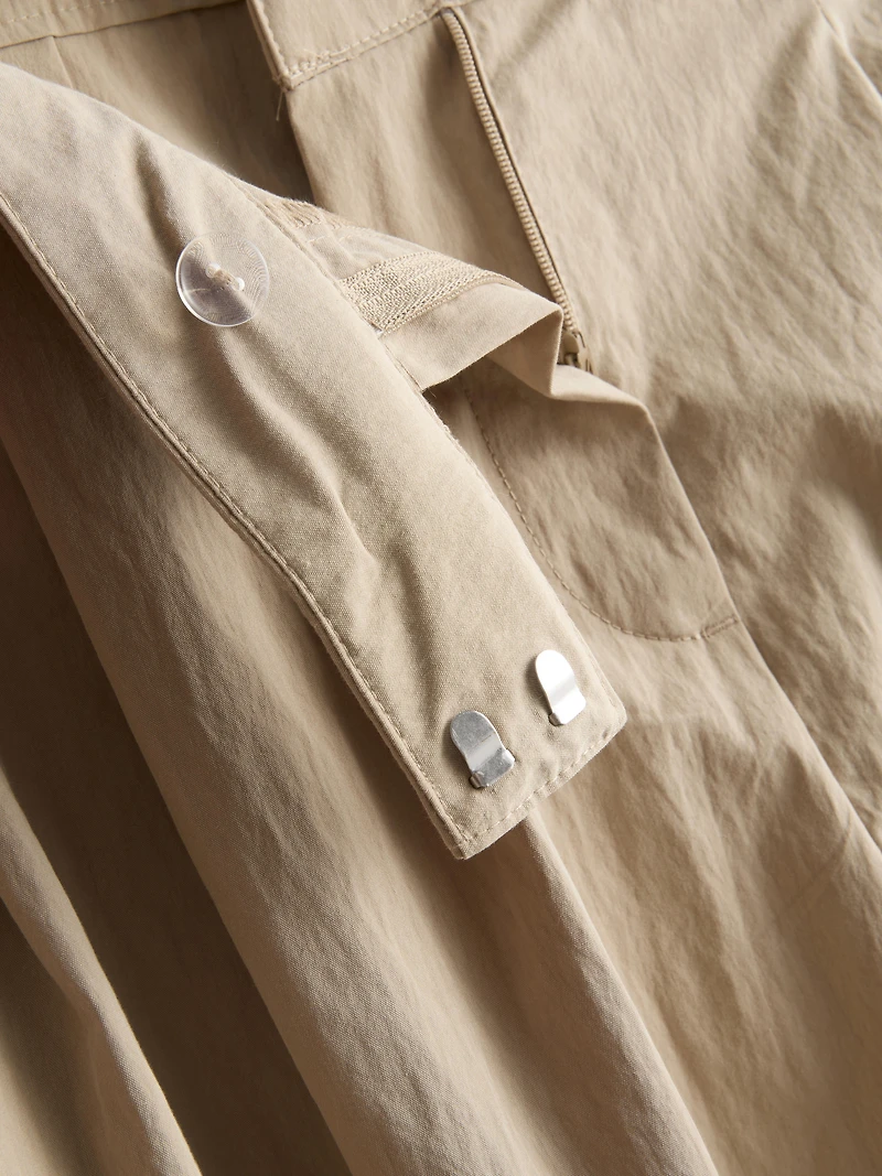 High-Waisted Textured Pleated Pants