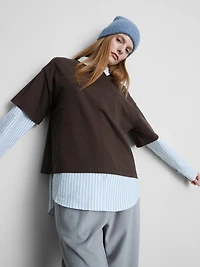 Boxy Crew Neck Cotton Tee