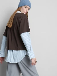 Boxy Crew Neck Cotton Tee