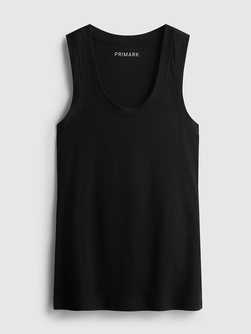 Ribbed Cotton Blend Tank