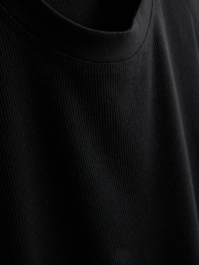 Ribbed Cotton Blend Tank