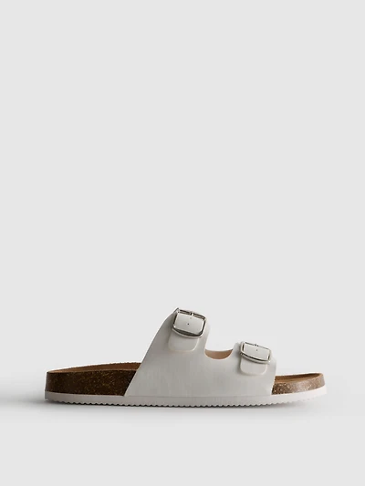 Double Buckle-Strap Mule Sandals