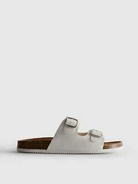 Double Buckle-Strap Mule Sandals