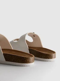 Double Buckle-Strap Mule Sandals