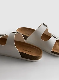 Double Buckle-Strap Mule Sandals
