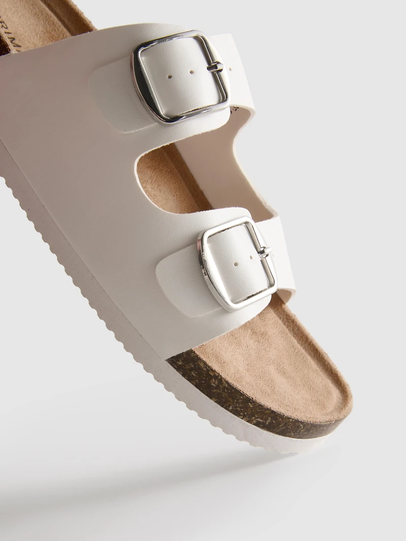 Double Buckle-Strap Mule Sandals