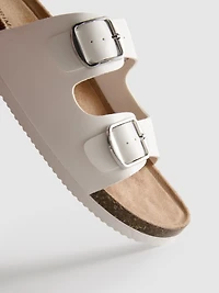 Double Buckle-Strap Mule Sandals