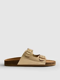 Double Buckle-Strap Mule Sandals