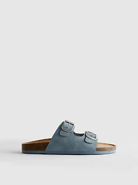 Double Buckle-Strap Mule Sandals