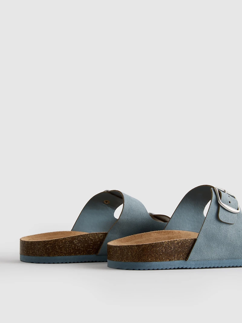 Double Buckle-Strap Mule Sandals