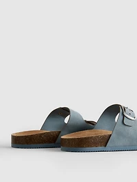 Double Buckle-Strap Mule Sandals