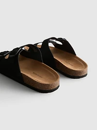 Double Buckle-Strap Mule Sandals