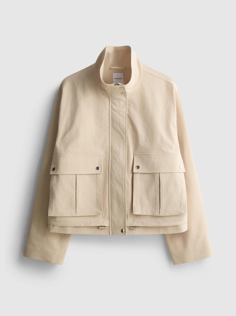 Cropped Boxy Utility Jacket