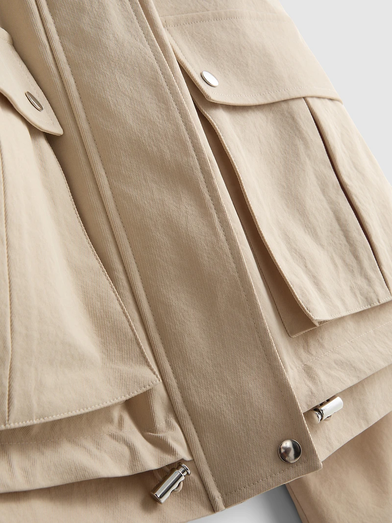 Cropped Boxy Utility Jacket