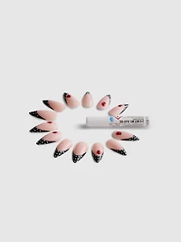PS... Polka Dot Ladybug Long Pointed Gloss False Nails