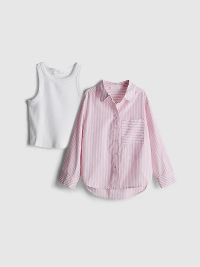 7-15yrs | Tank and Button-Up Shirt Set